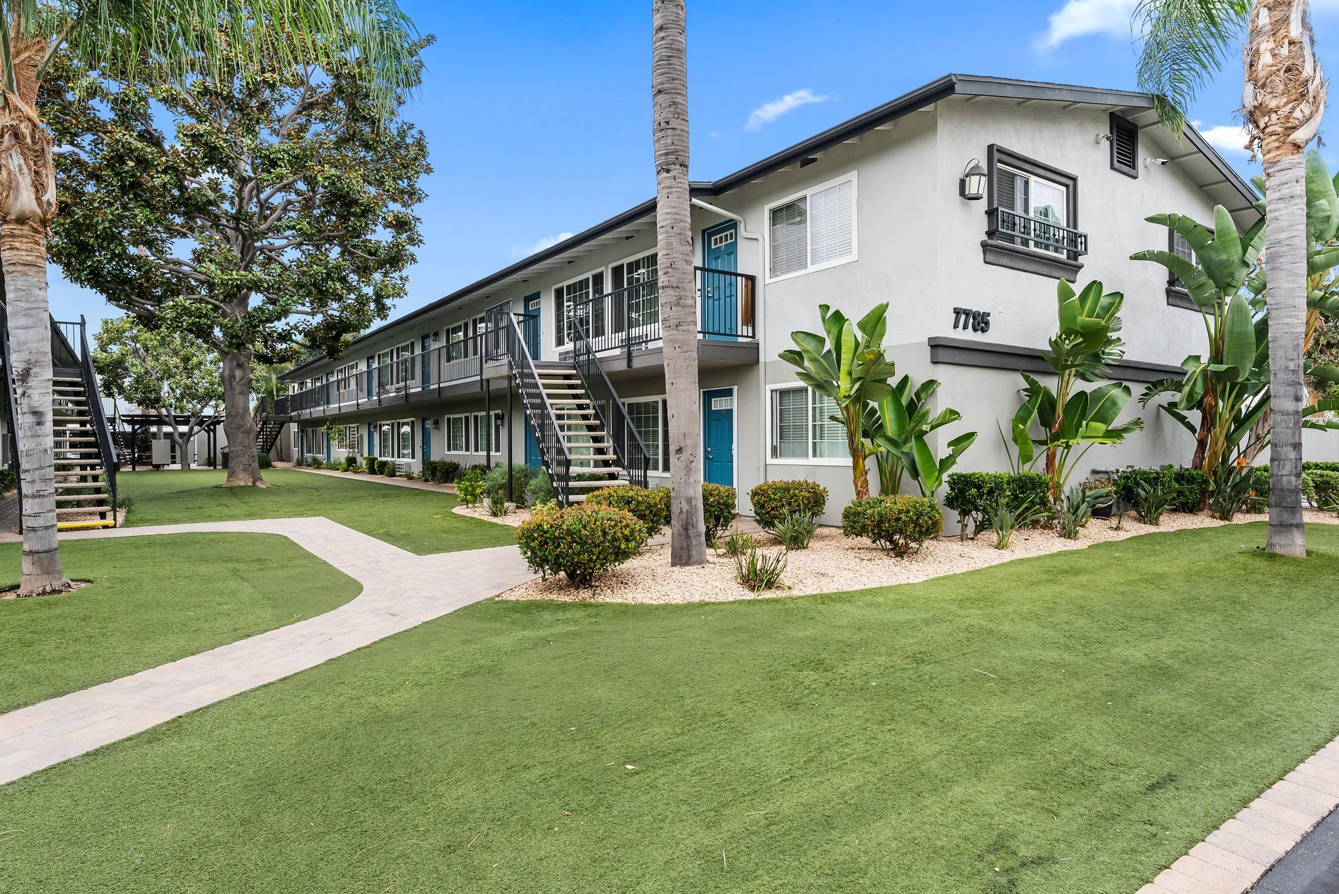 Cantabria building exterior and grass area