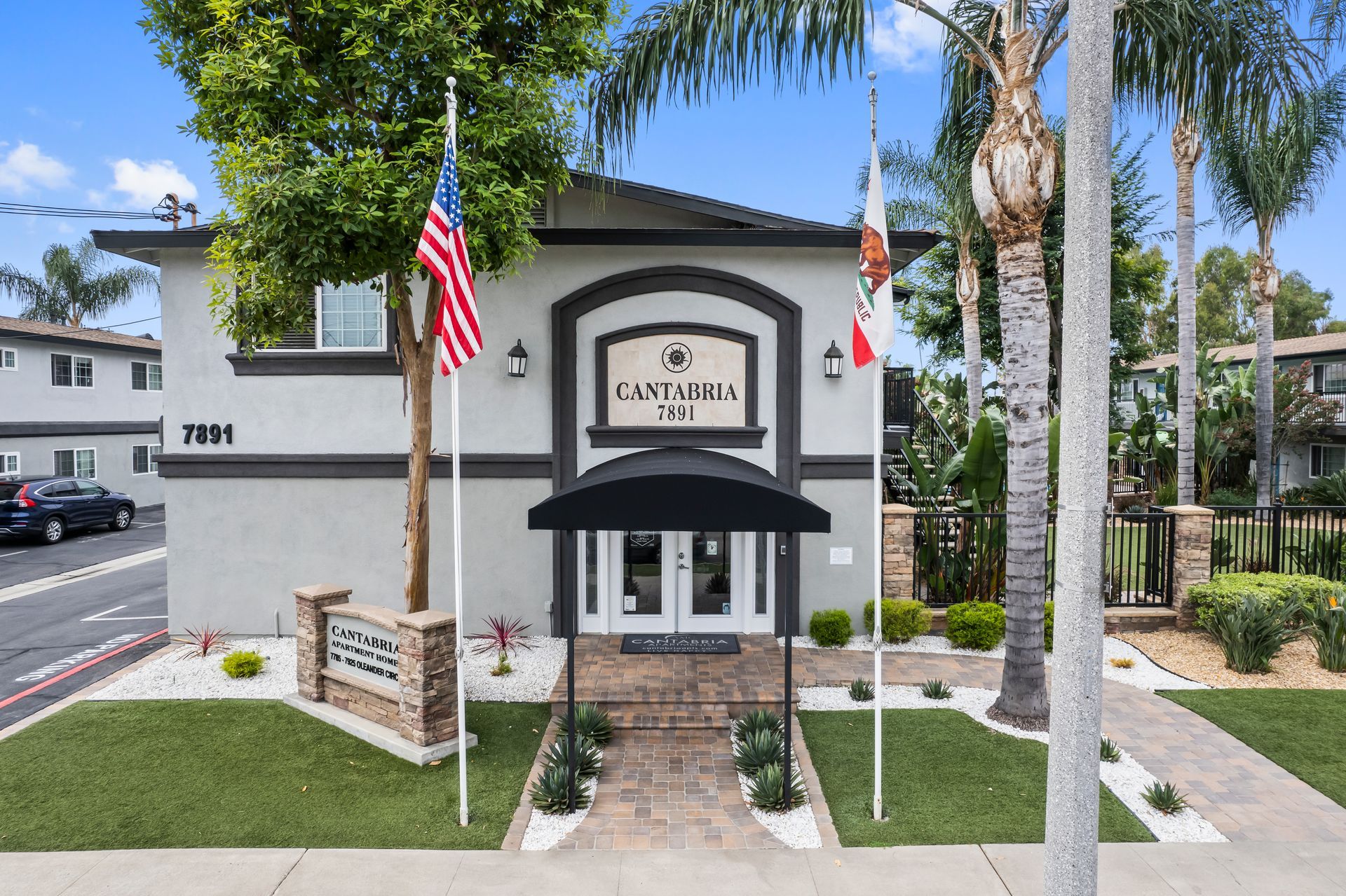 Cantabria leasing office and flags