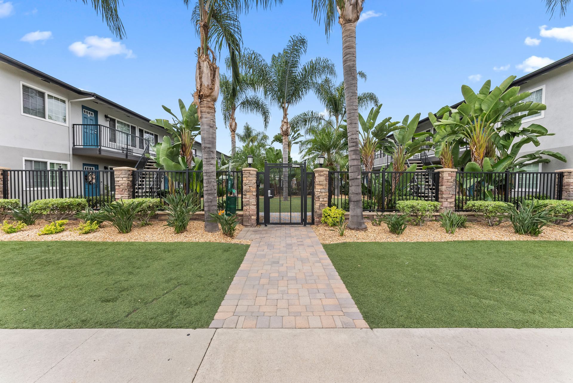 Cantabria pedestrian gate and sidewalk