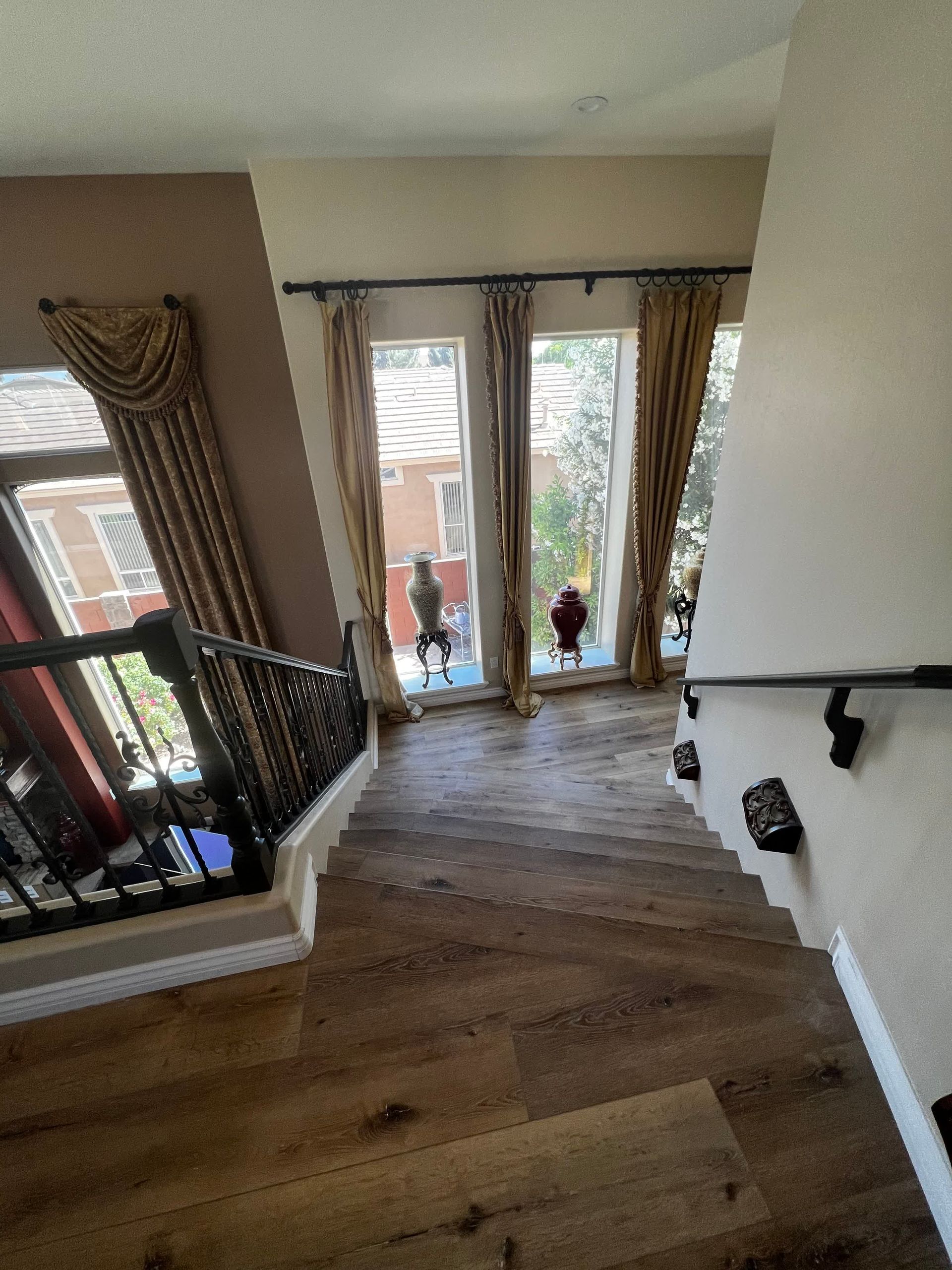 A staircase leading up to the second floor of a house.