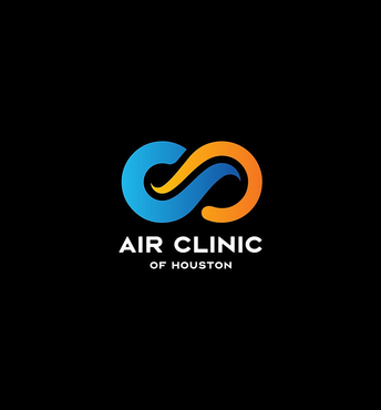 A logo for air clinic of houston on a black background