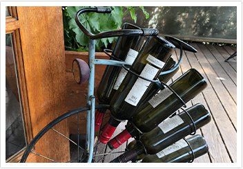 Vineyard and Barrel of Wine+