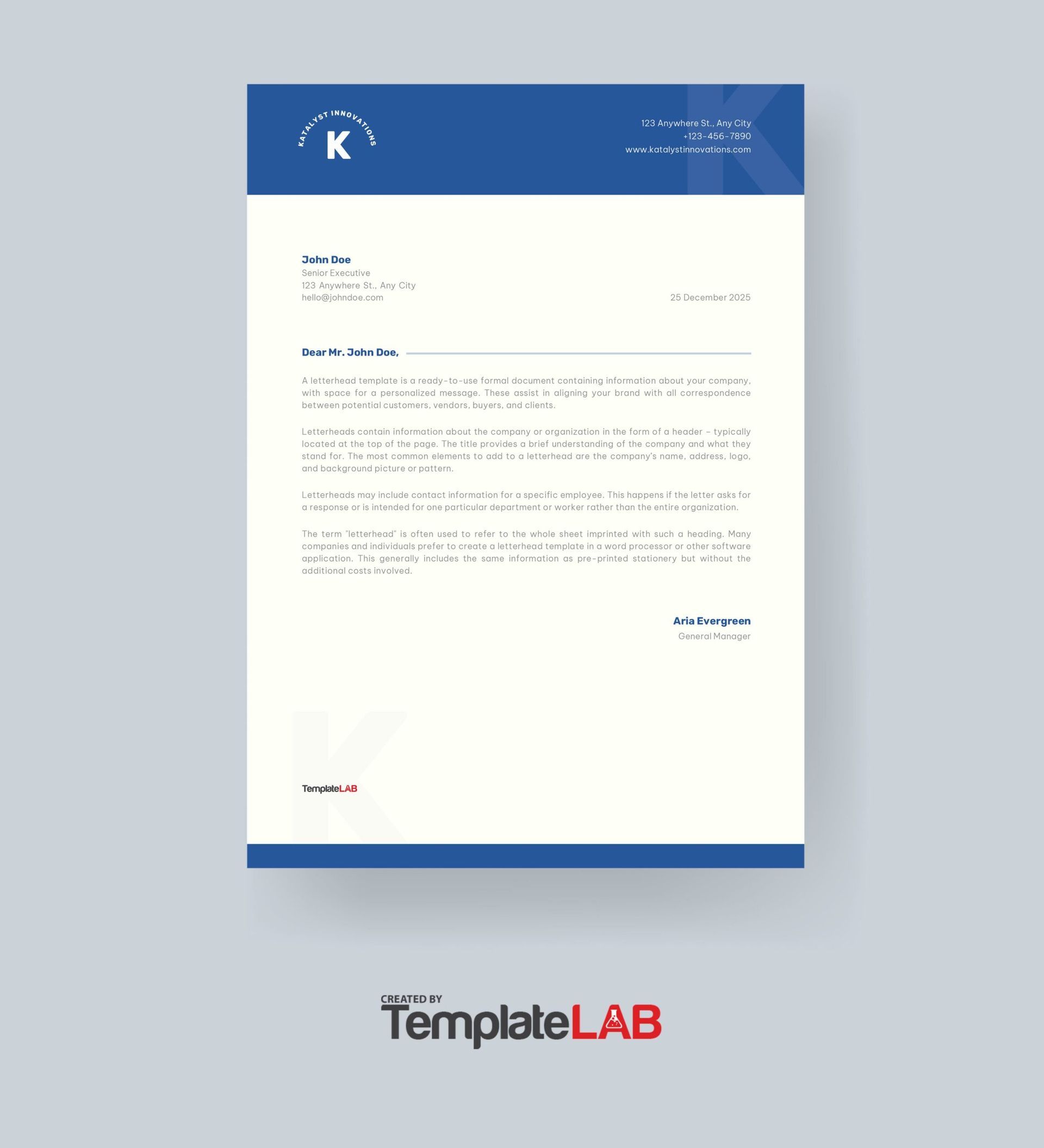 Custom letterhead design styles including minimalist, corporate, and bold branding layouts.