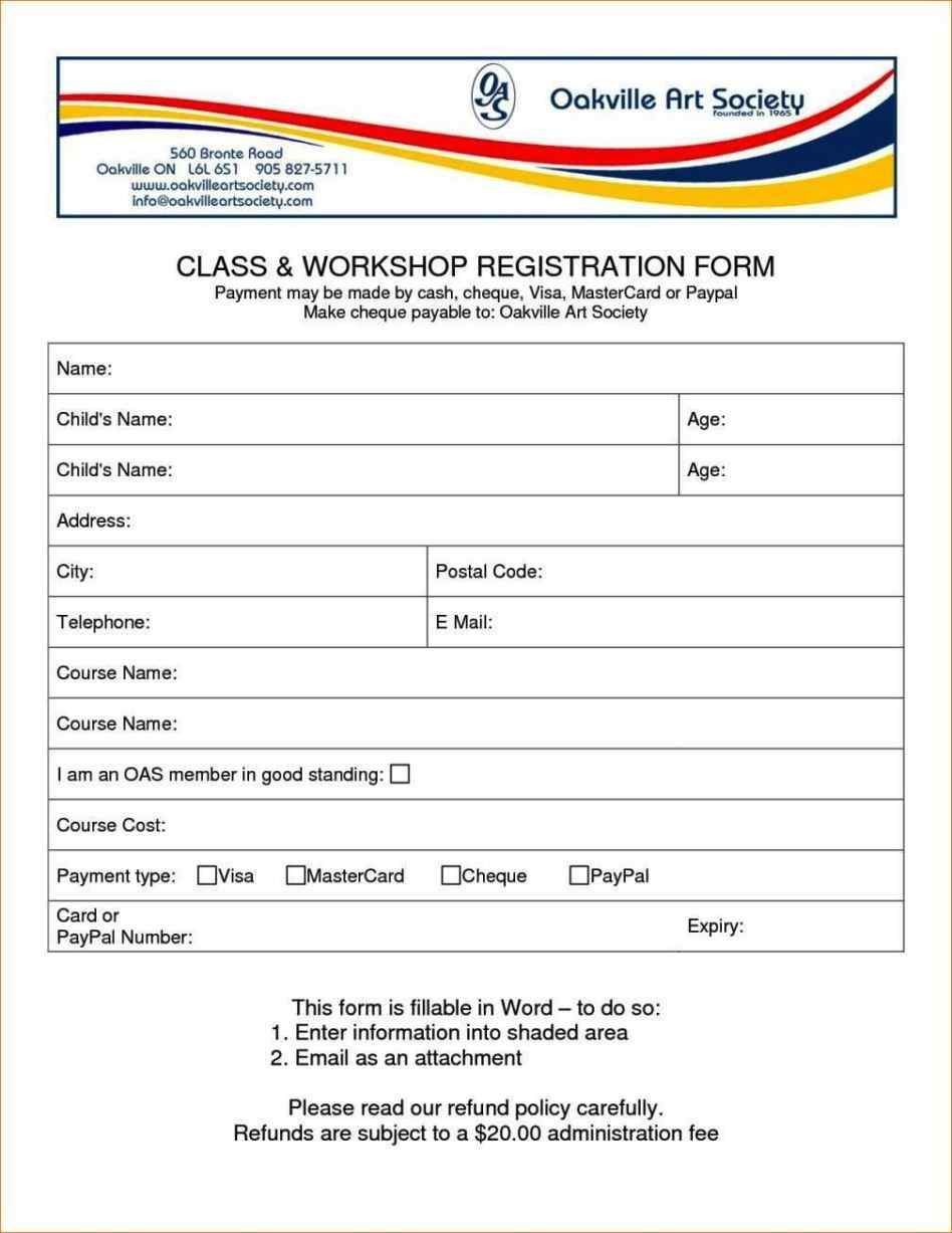 Custom registration form example used for business form printing services in Las Vegas.