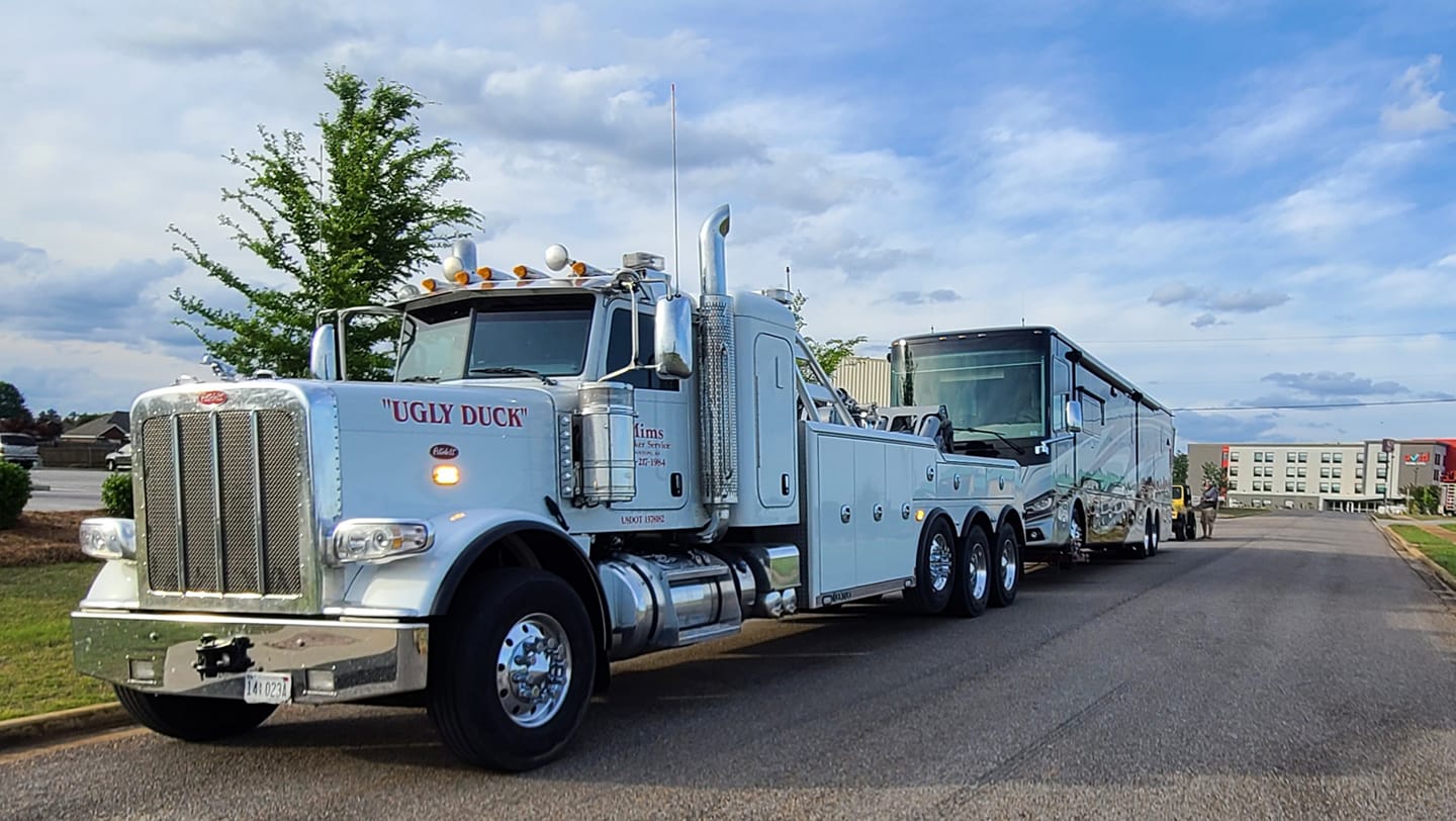 Towing Semi Truck on the Road — Clanton, AL — Mims Wrecker Service