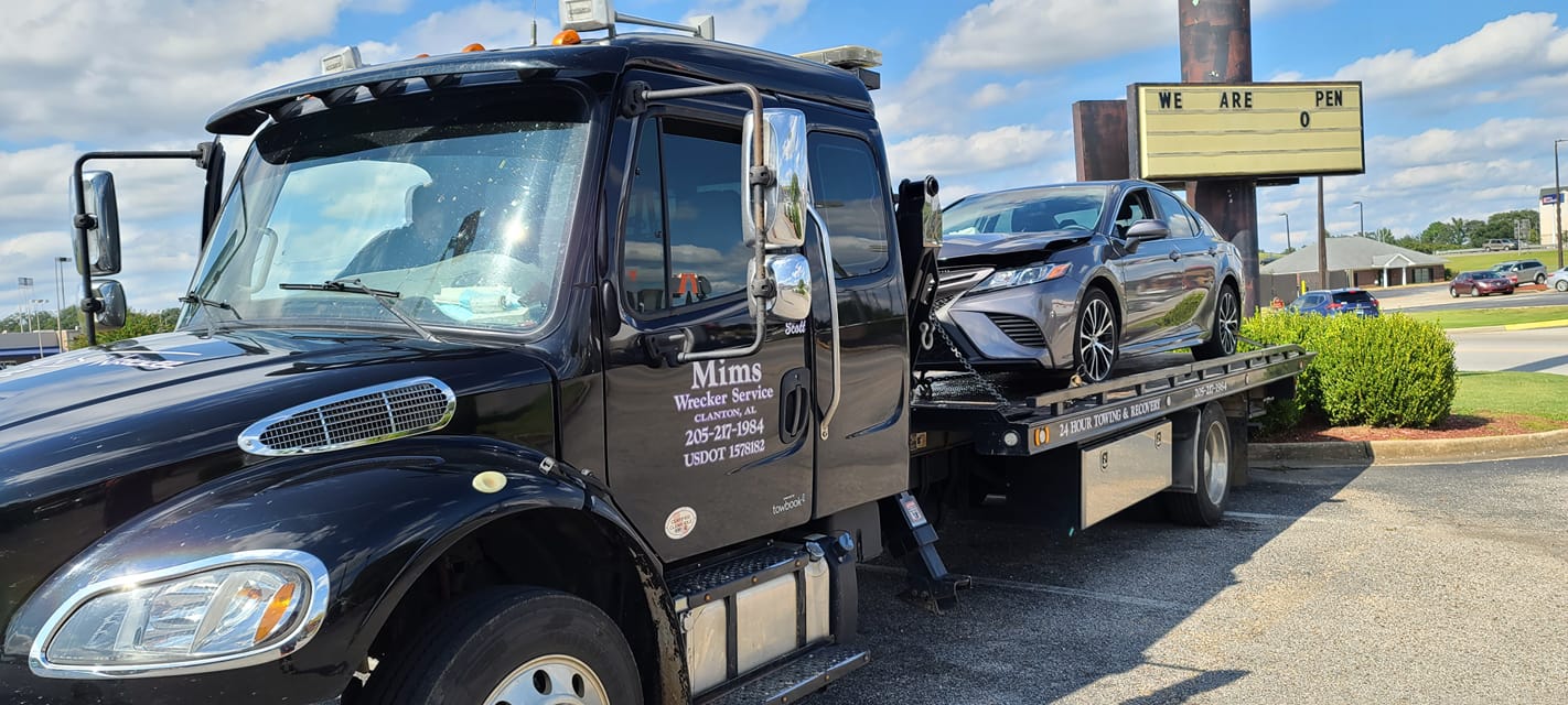 Towing the Wrecked Vehicle — Clanton, AL — Mims Wrecker Service