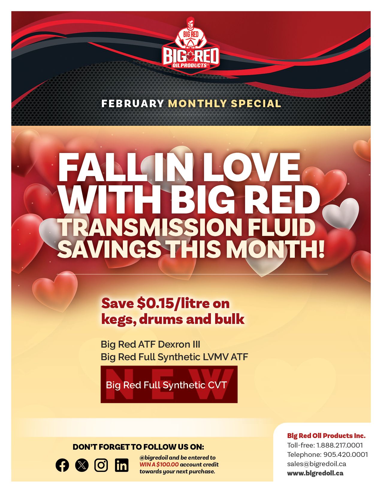 Big Red Oil Monthly Specials