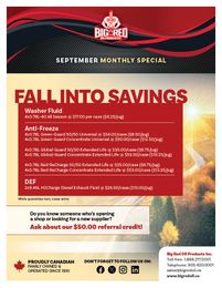 Big Red Oil Monthly Specials