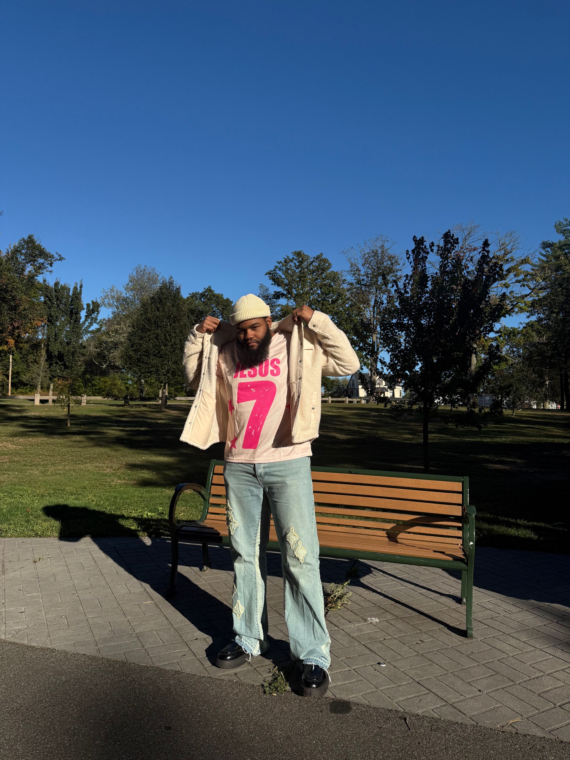 Cream & Pink Jesus Jersey