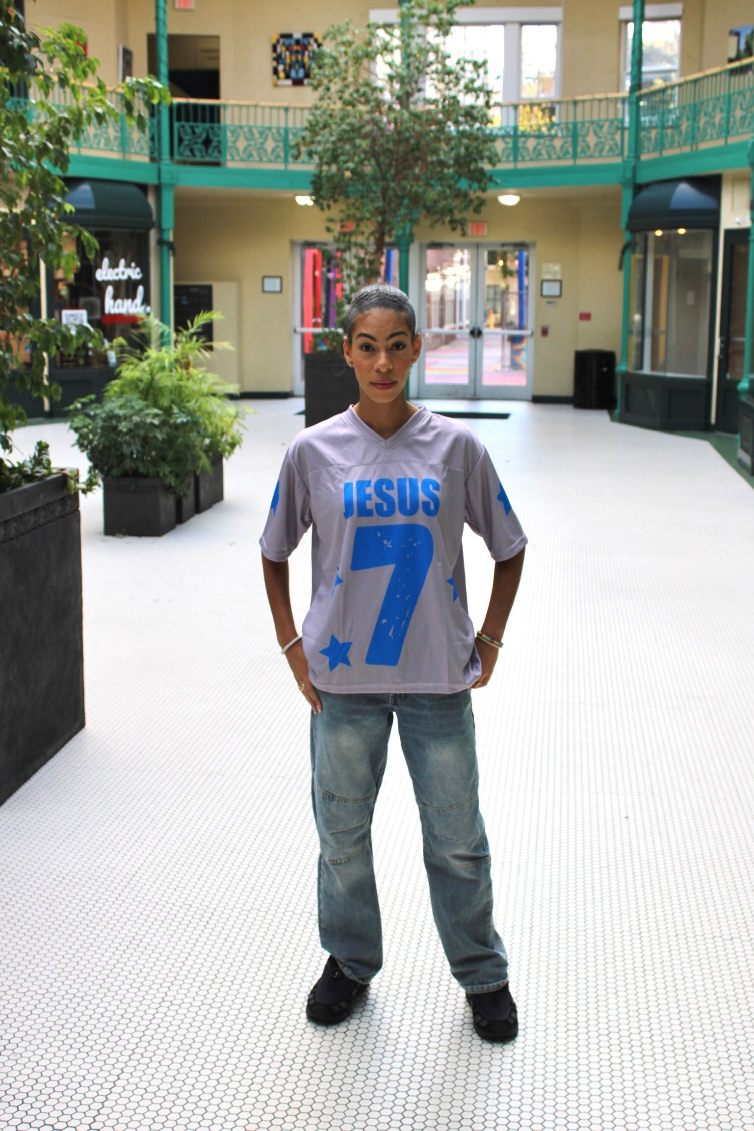 Grey & Blue Jesus Jersey