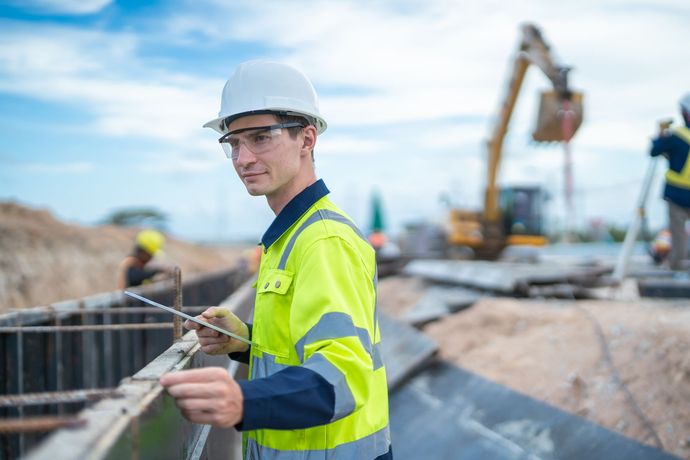 Engineer Inspecting the Construction Site — Susanville, CA — Sezzi Concrete & Materials, Inc.
