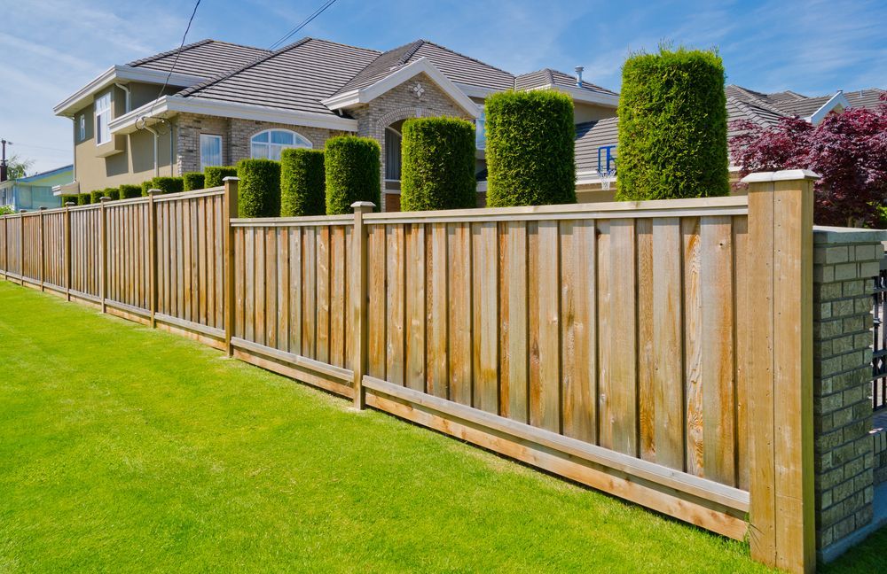 Wooden Privacy Fence Along a Green Lawn — KLS Fencing In Edmonton, QLD