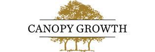 A logo for a company called canopy growth with a tree in the middle.