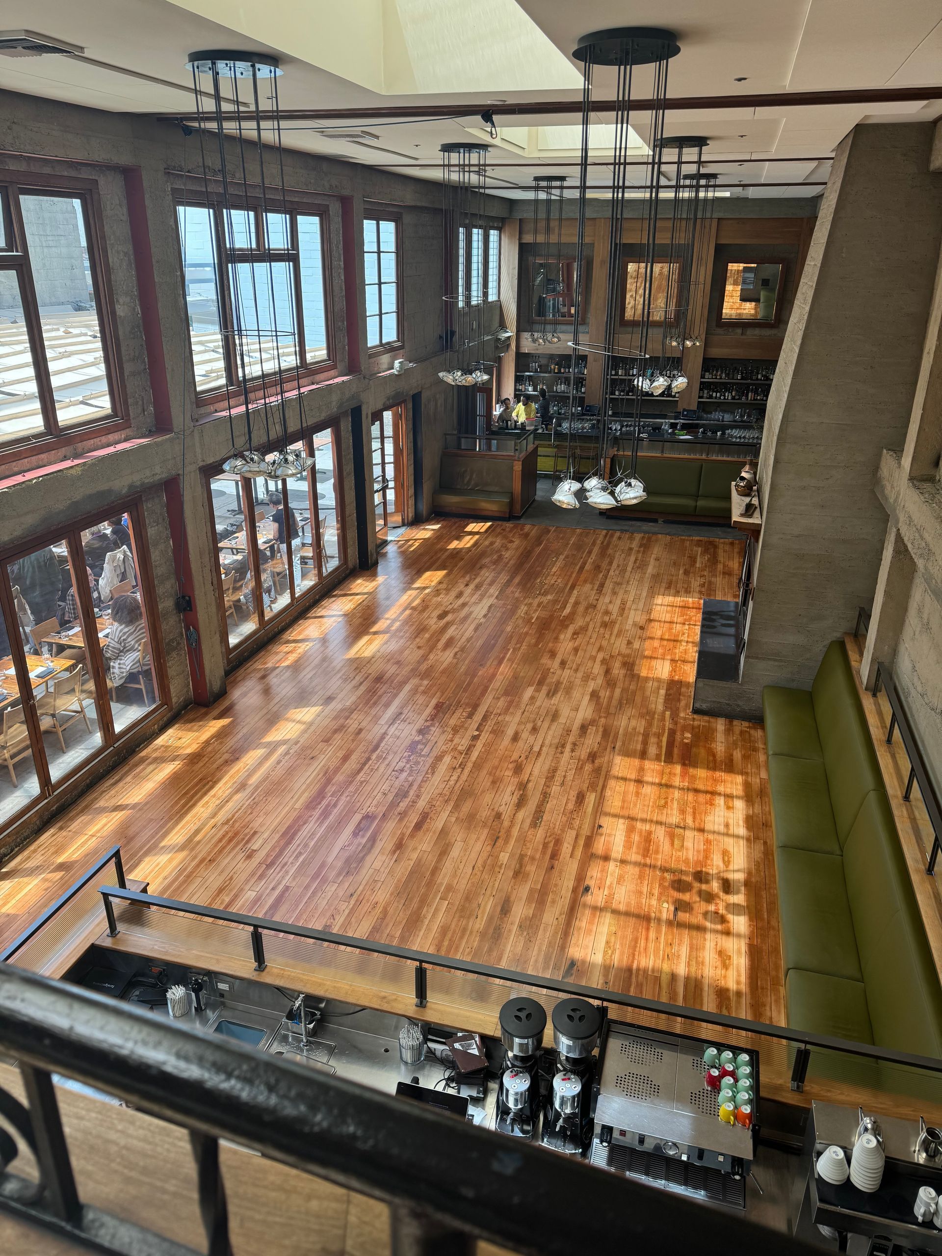 A wooden floor with amazing layout.