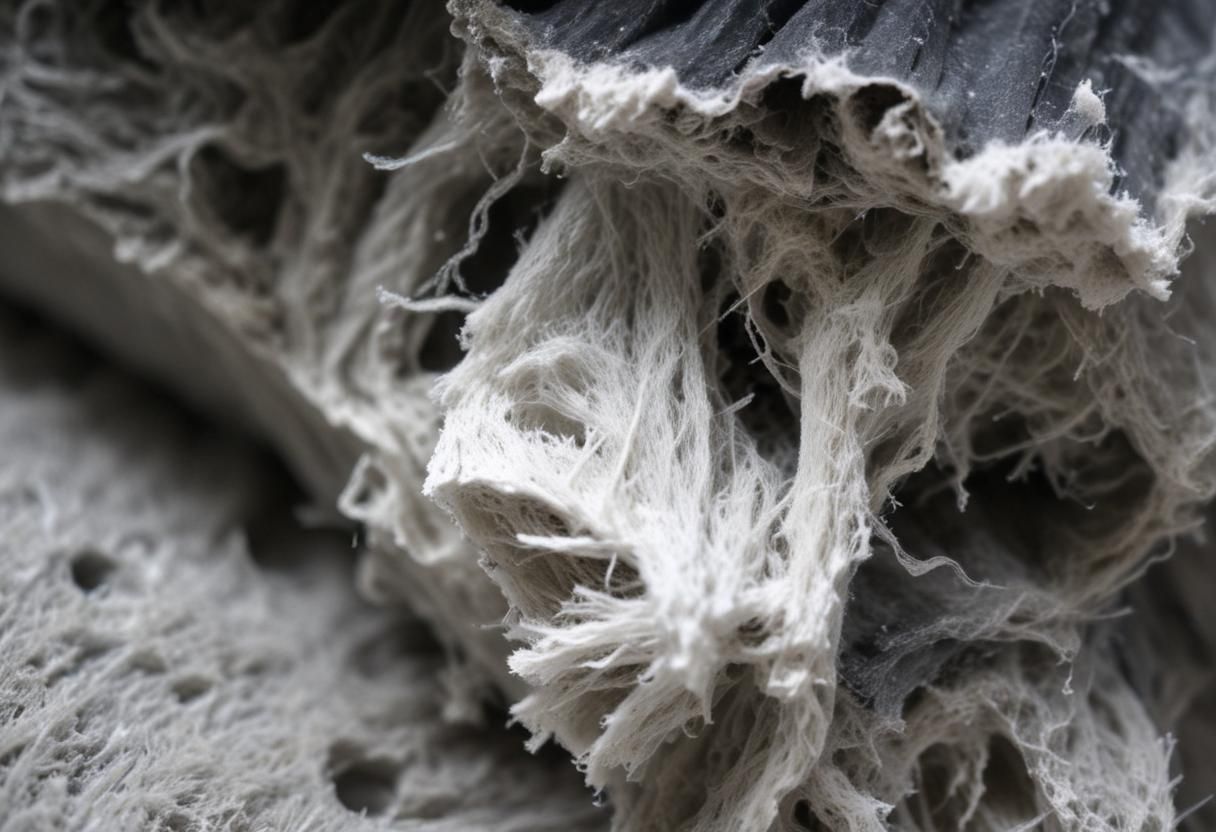 close of detail asbestos fibres