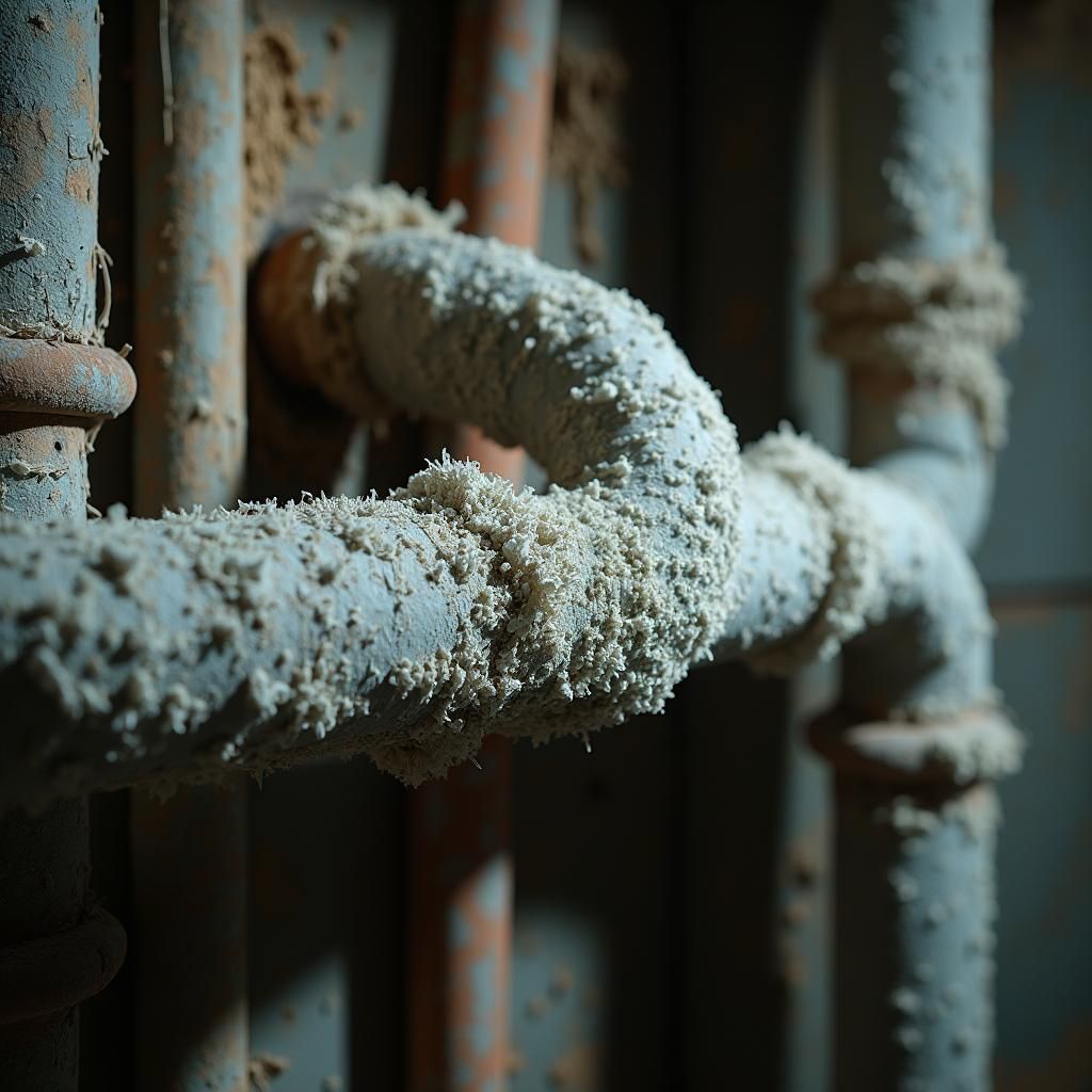 Asbestos pipe lagging found during UK rental property inspection