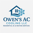 Logo for Owen's AC Cooling LLC: Blue house with snowflake; text "Owen's AC Cooling LLC" & "Residential AC & Heating Services".