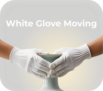 Movers handling high-end furniture with protective padding