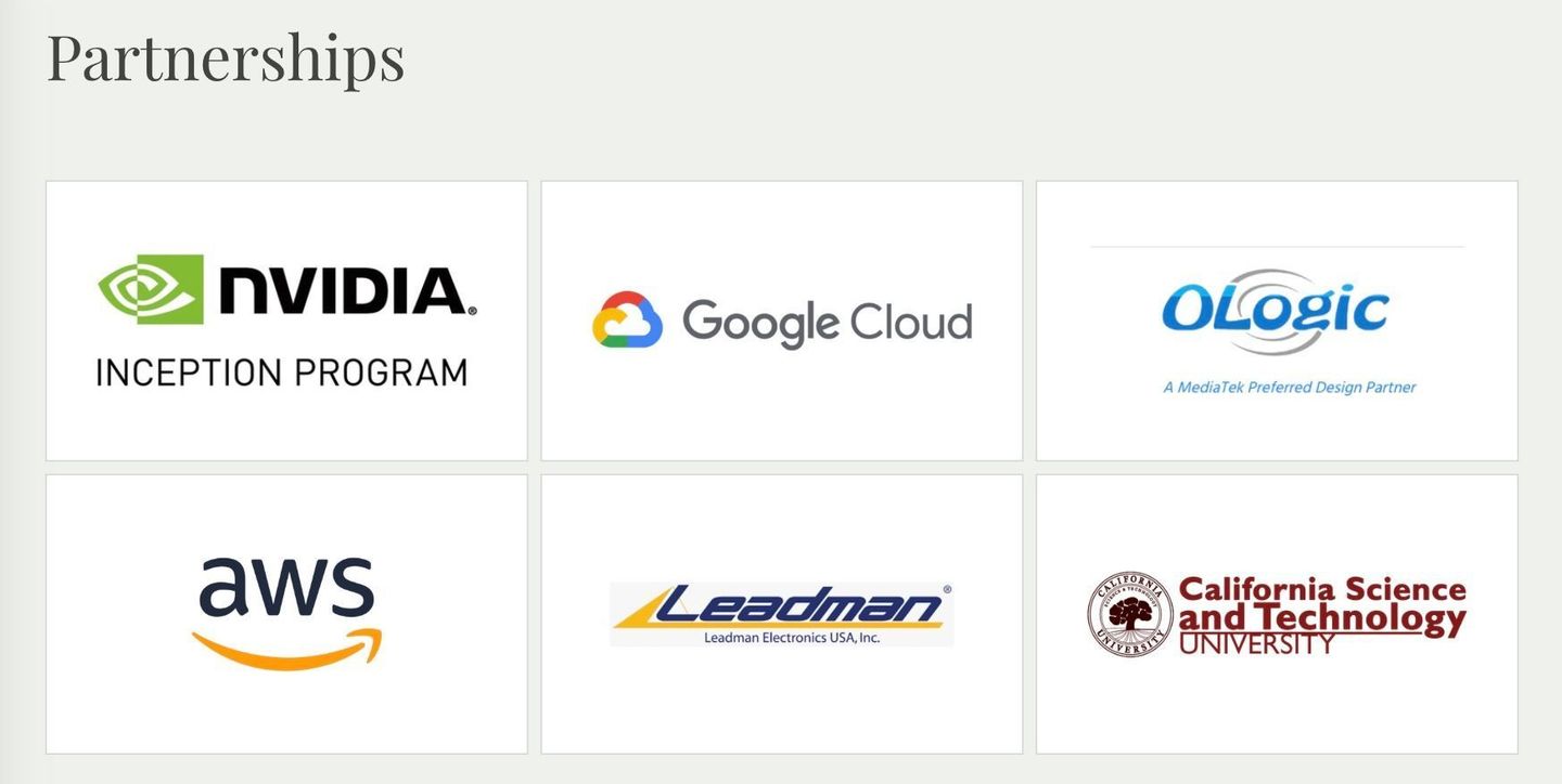 A screenshot of a website with logos for nvidia , google cloud , aws , leadman and CSTU.