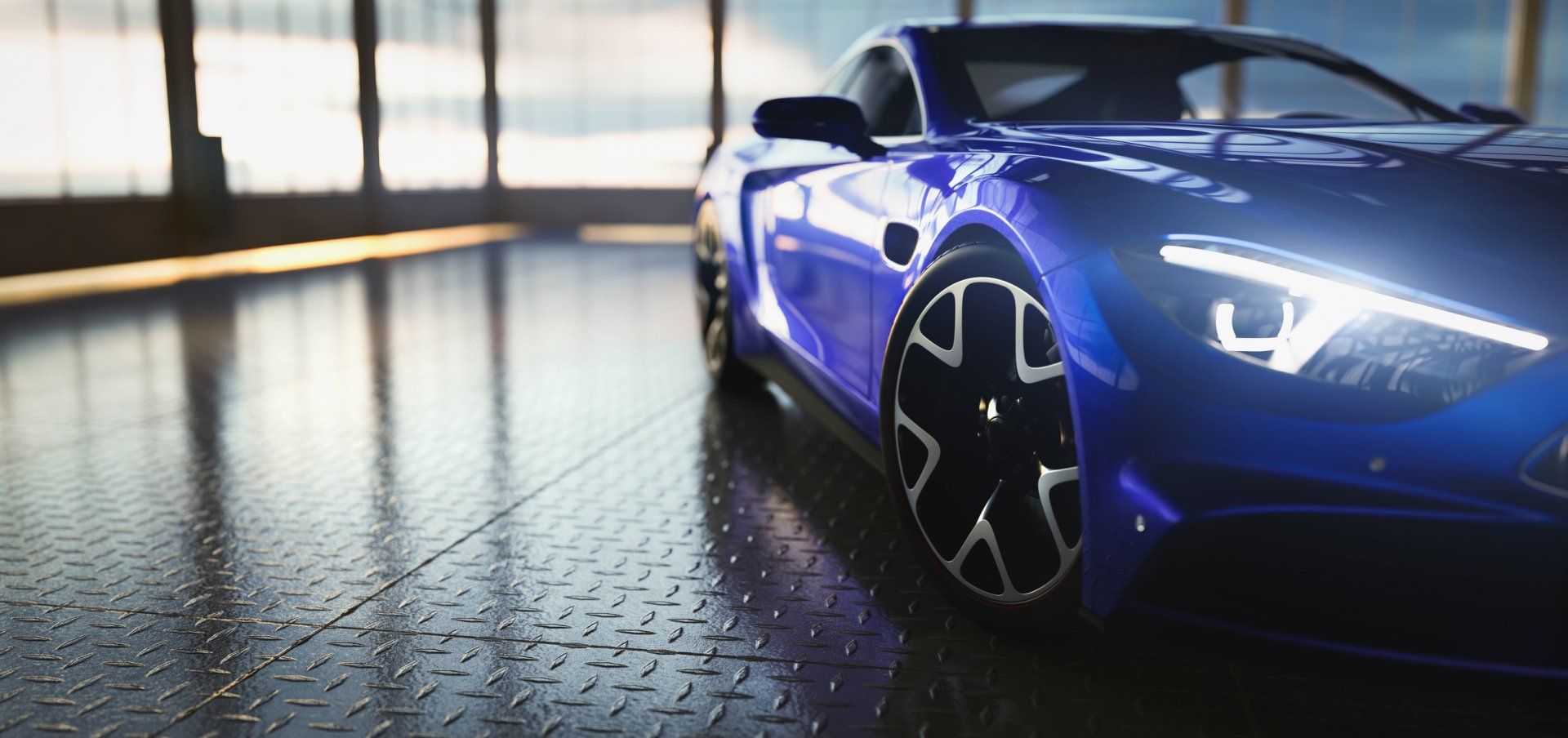 A Blue Sports Car Is Parked In A Garage - San Pablo, CA - Grand Prix Car Wash San Pablo