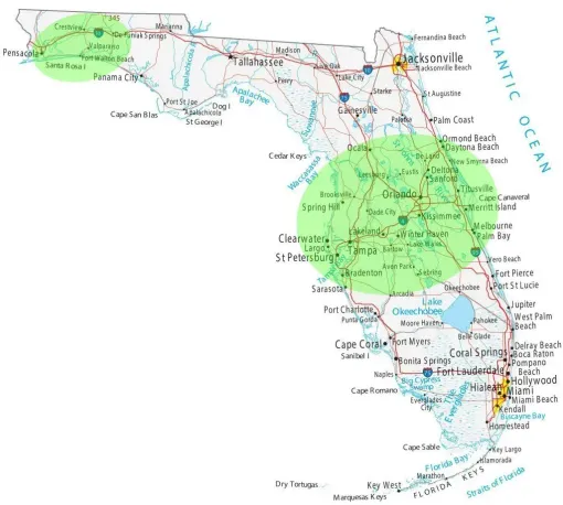 Pest Control Services - Pest Control Treatment in Florida - Image of Pest Control Area of Service