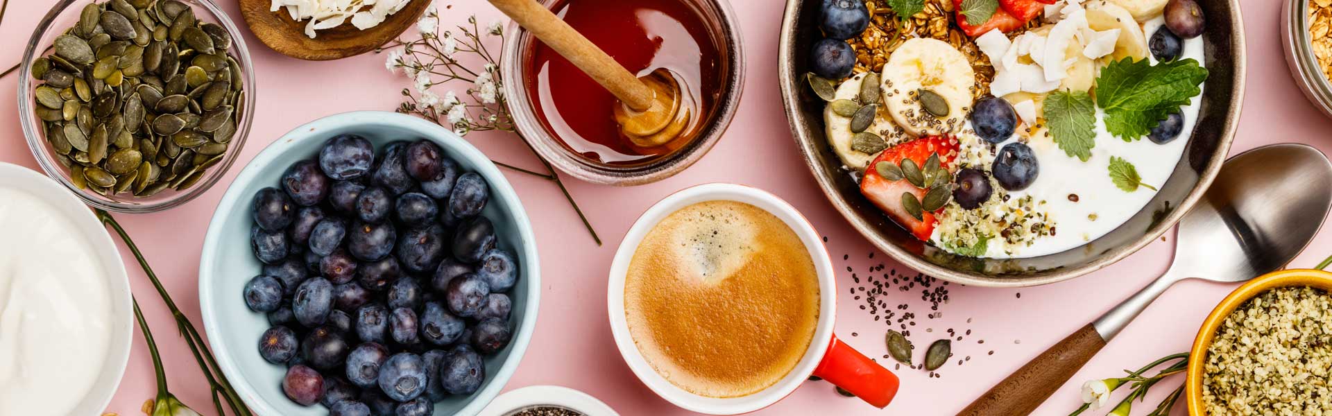 Various fresh foods and berries