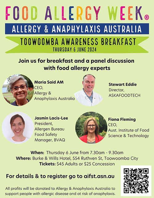 A poster for food allergy week in toowoomba, australia