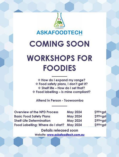 A poster that says ' coming soon workshops for foodies '
