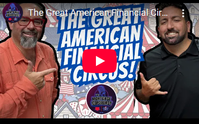 Two men in front of title 
