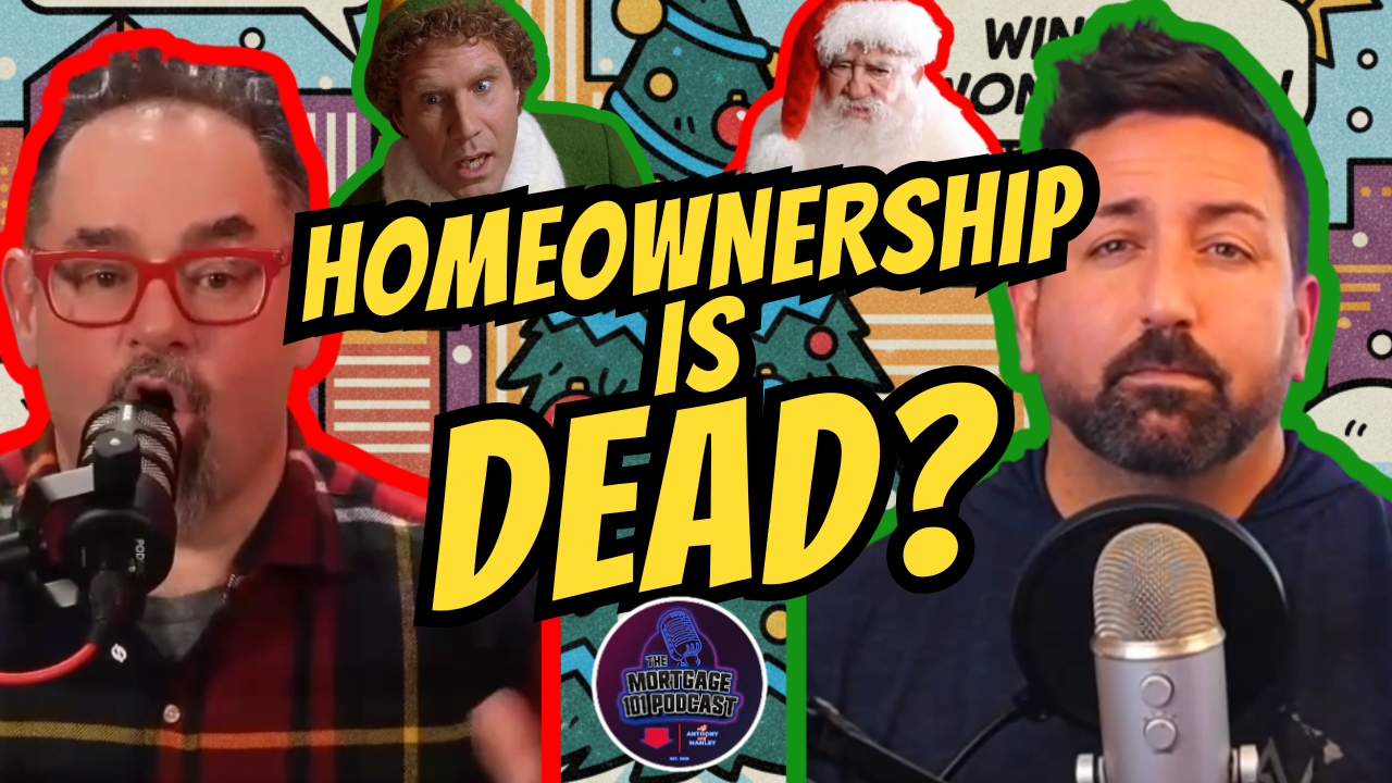 Two men with microphones, title 