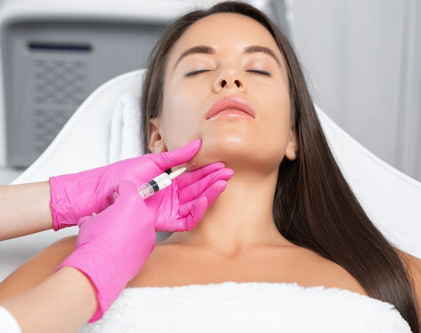 Cosmetologist Makes Lipolytic Injections To Burn Fat On The Chin — Jina Robinson Skin-Cos-Medix In Albion Park NSW