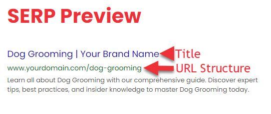 Title Tag and URL structure in SERP results