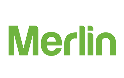 Green "Merlin" logo.