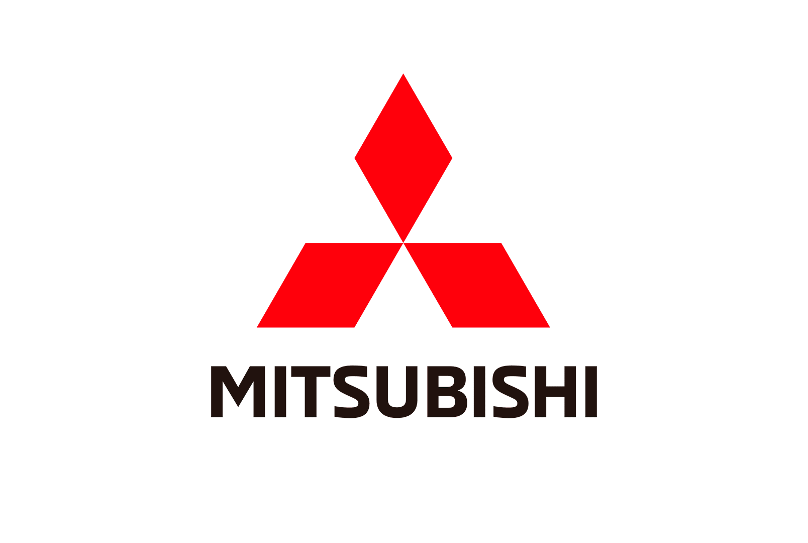 Um logotipo vermelho e branco da mitsubishi em um fundo branco.