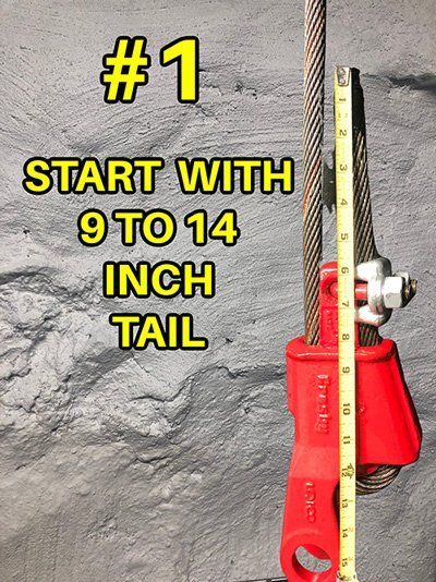 A picture of a measuring tape that says # 1 start with 9 to 14 inch tail