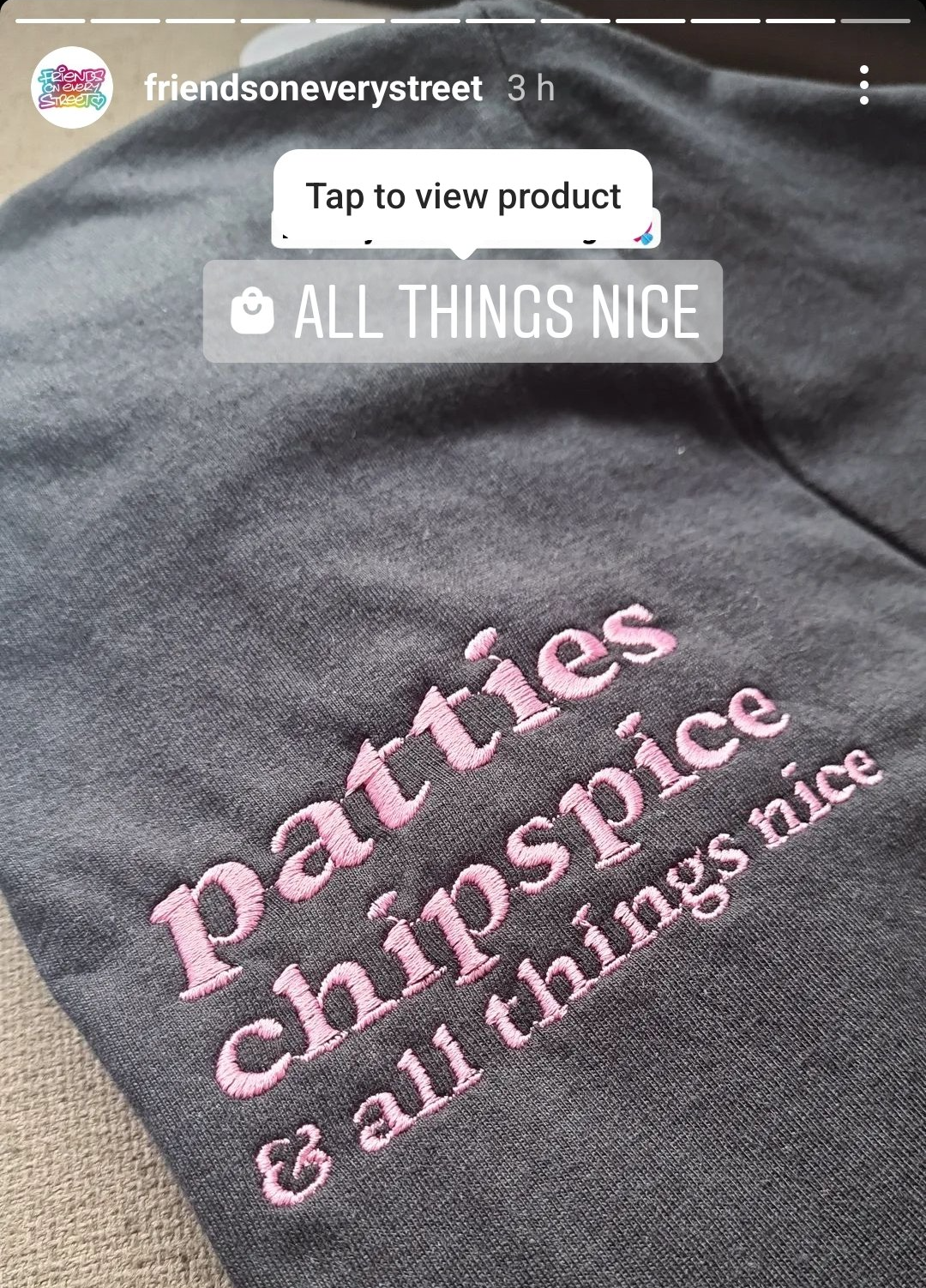 a screenshot from an Instagram story that has a product link in it