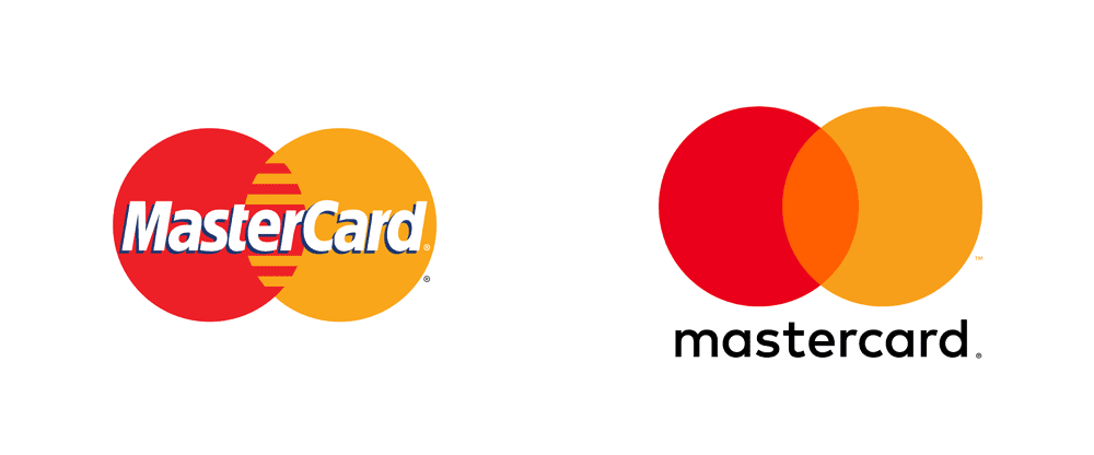 old mastercard logo alongside the new mastercard logo