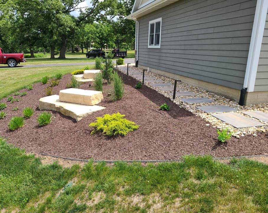 Mulching & River Rock — Marion, IA — S&B Scapes