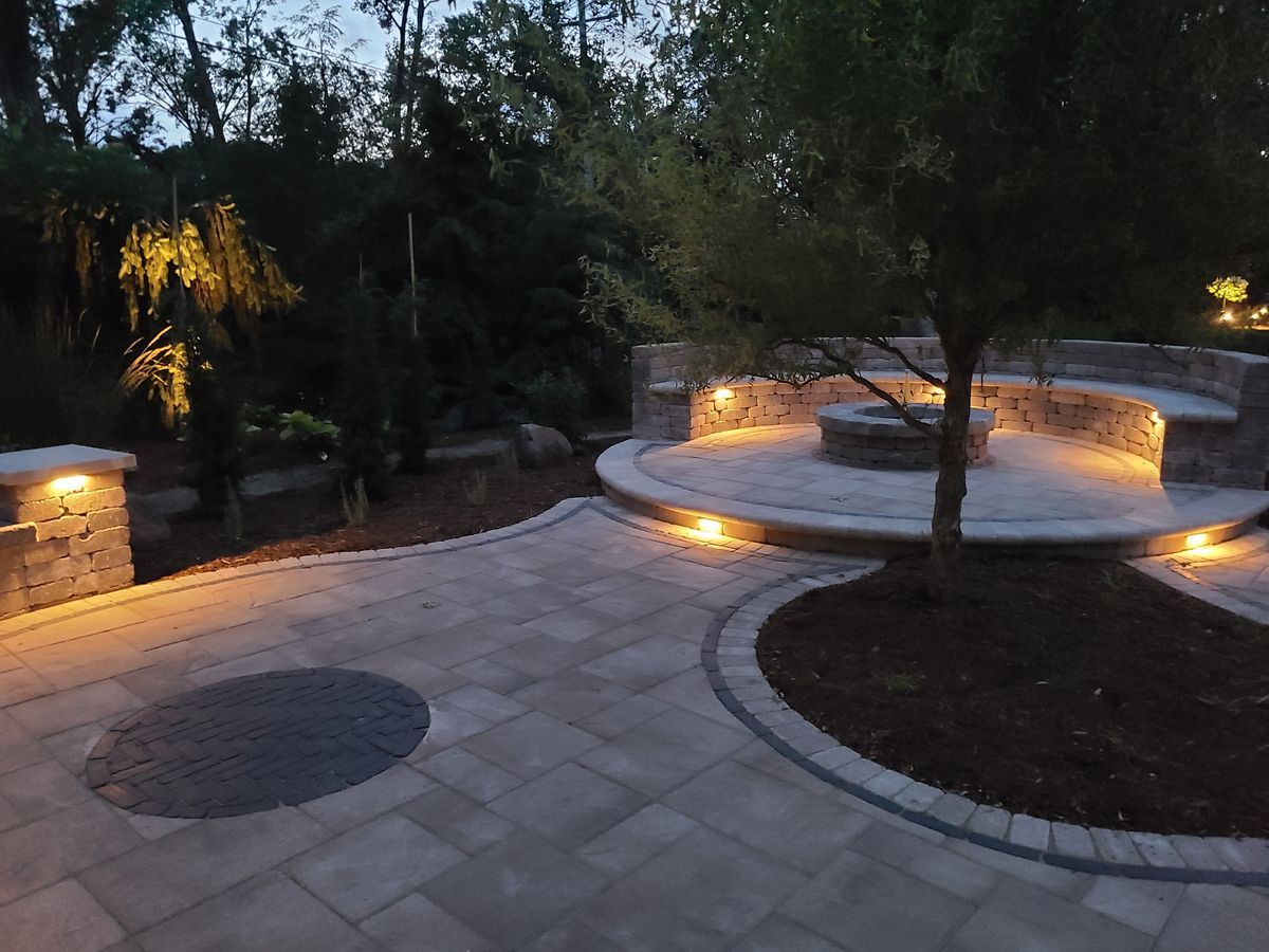 Paver Patio At Night — Marion, IA — S&B Scapes