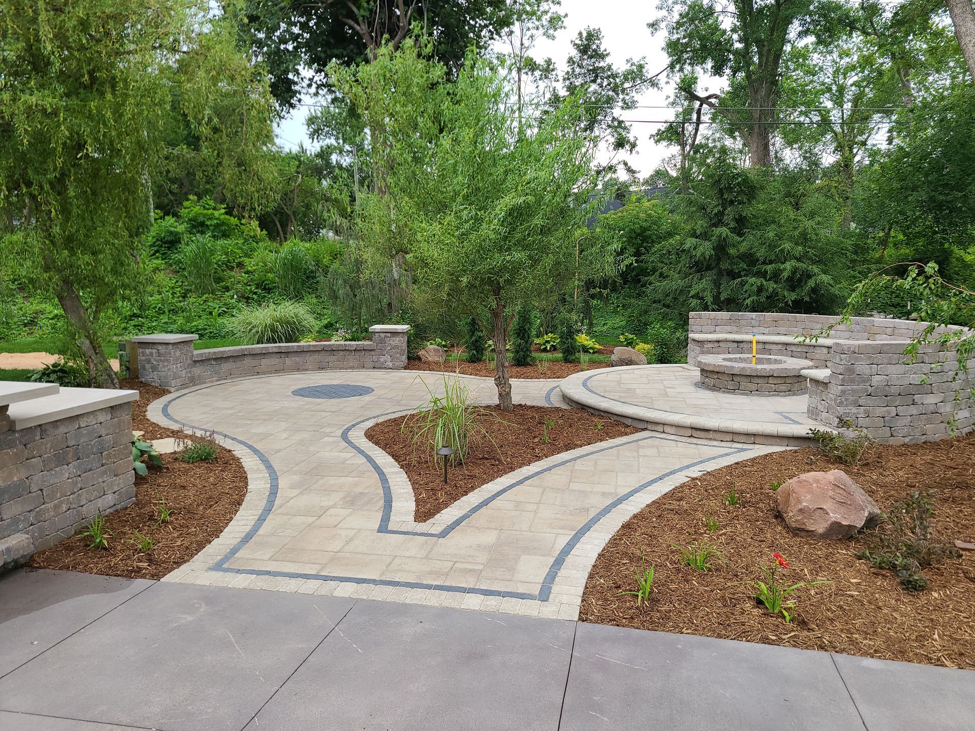 After Paver Patio and Fire Pit Installation - Marion, IA - S&B Scapes