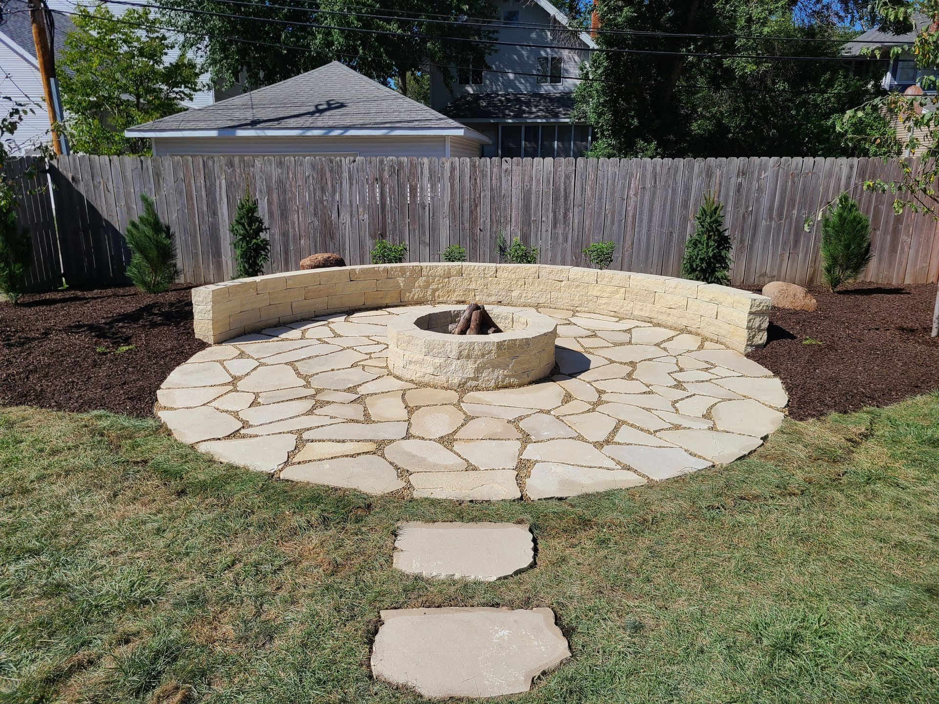After Fire Pit Installation - Marion, IA - S&B Scapes