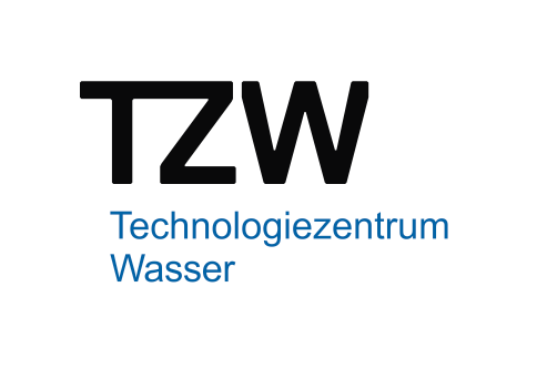 A logo for tzw technologyzentrum wasser on a white background