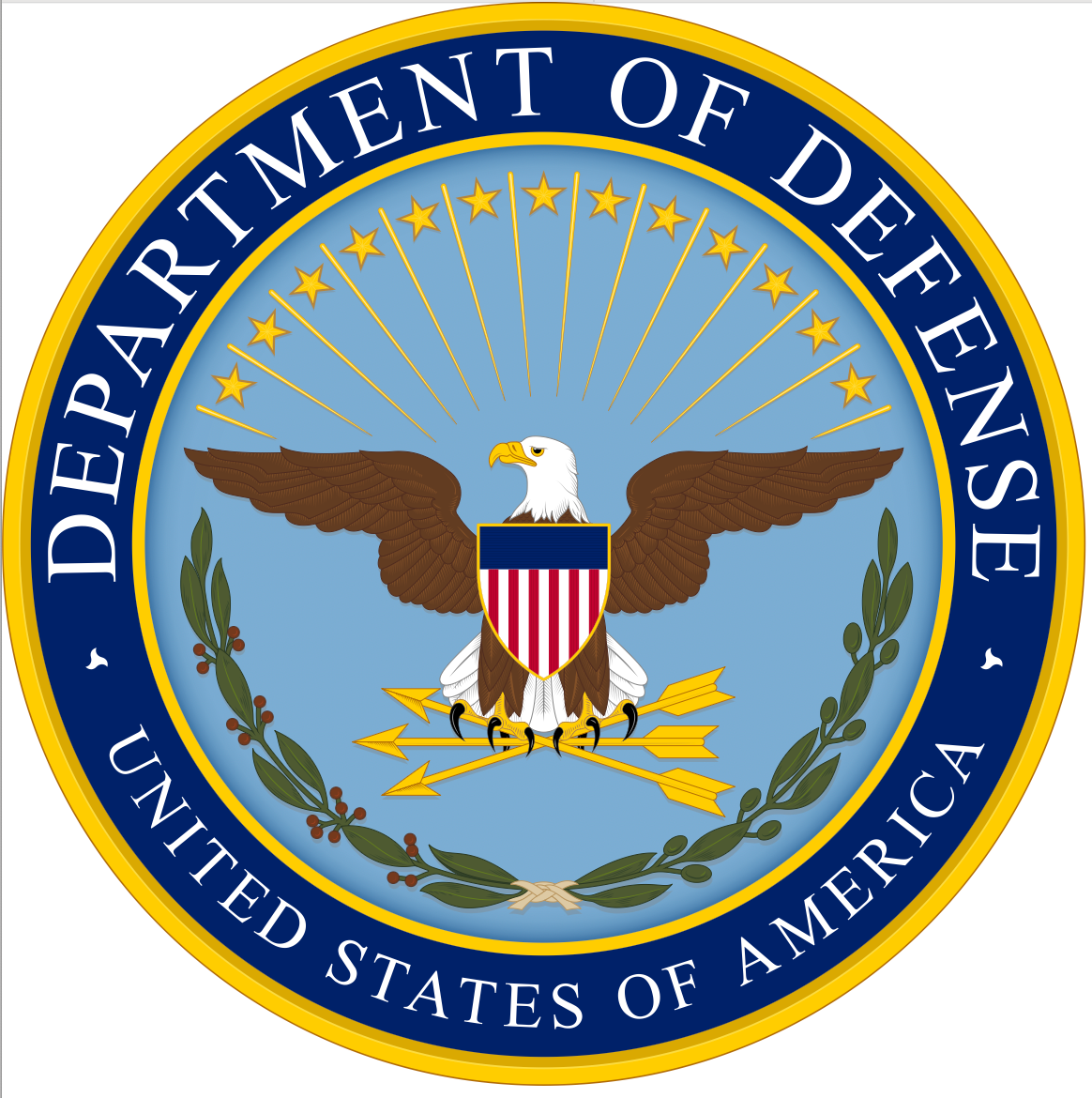 The seal of the department of defense in the united states of america