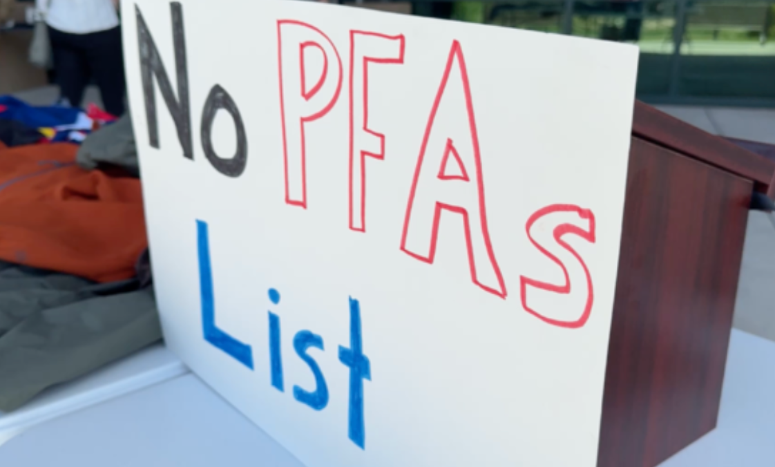 A sign that says no pfas list on it