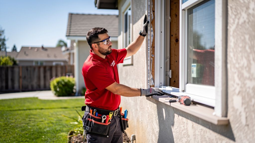 Cal Coast experienced installer fitting a new. triple pane window