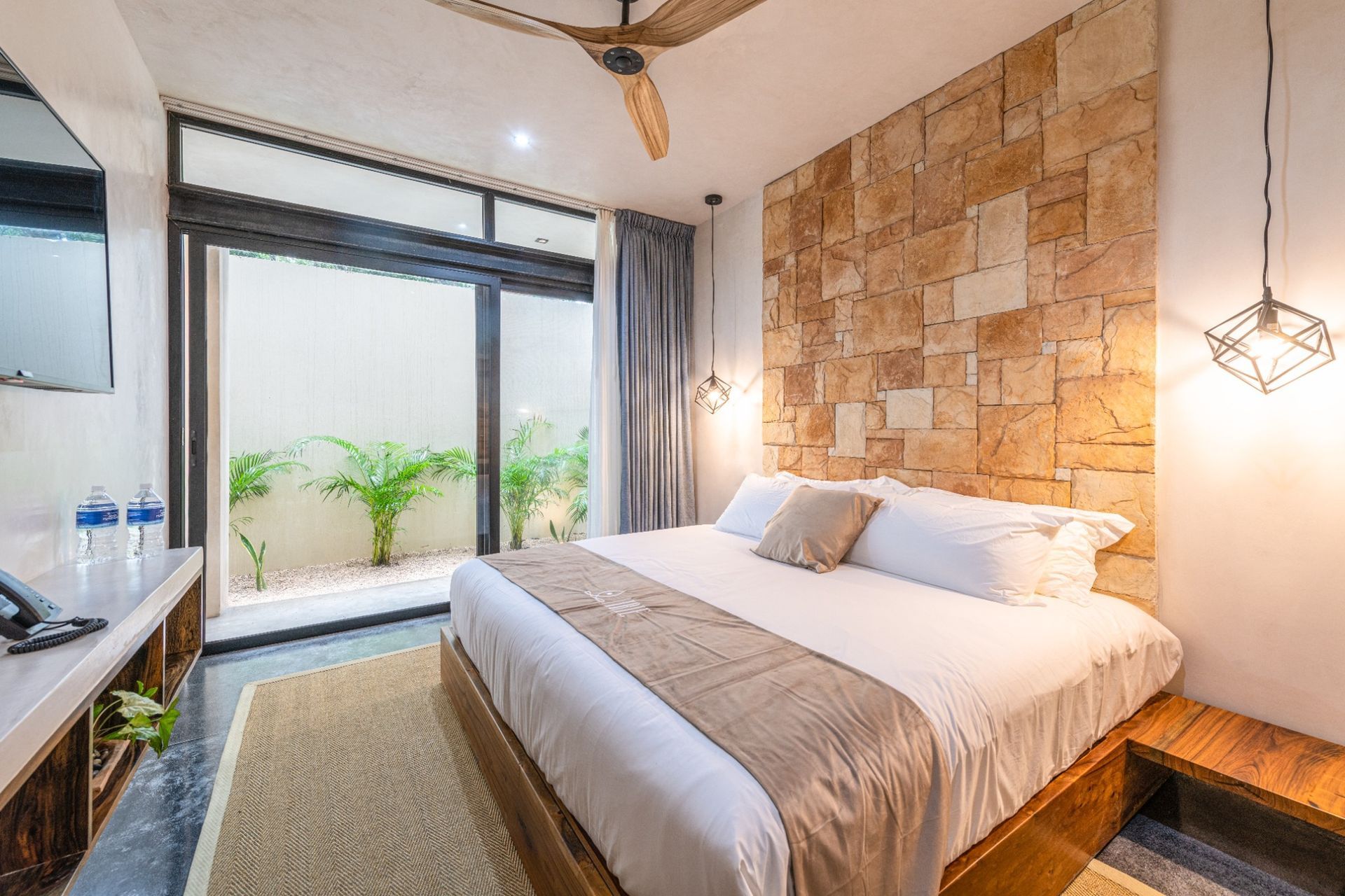 Luxury hotel room in Tulum with natural design