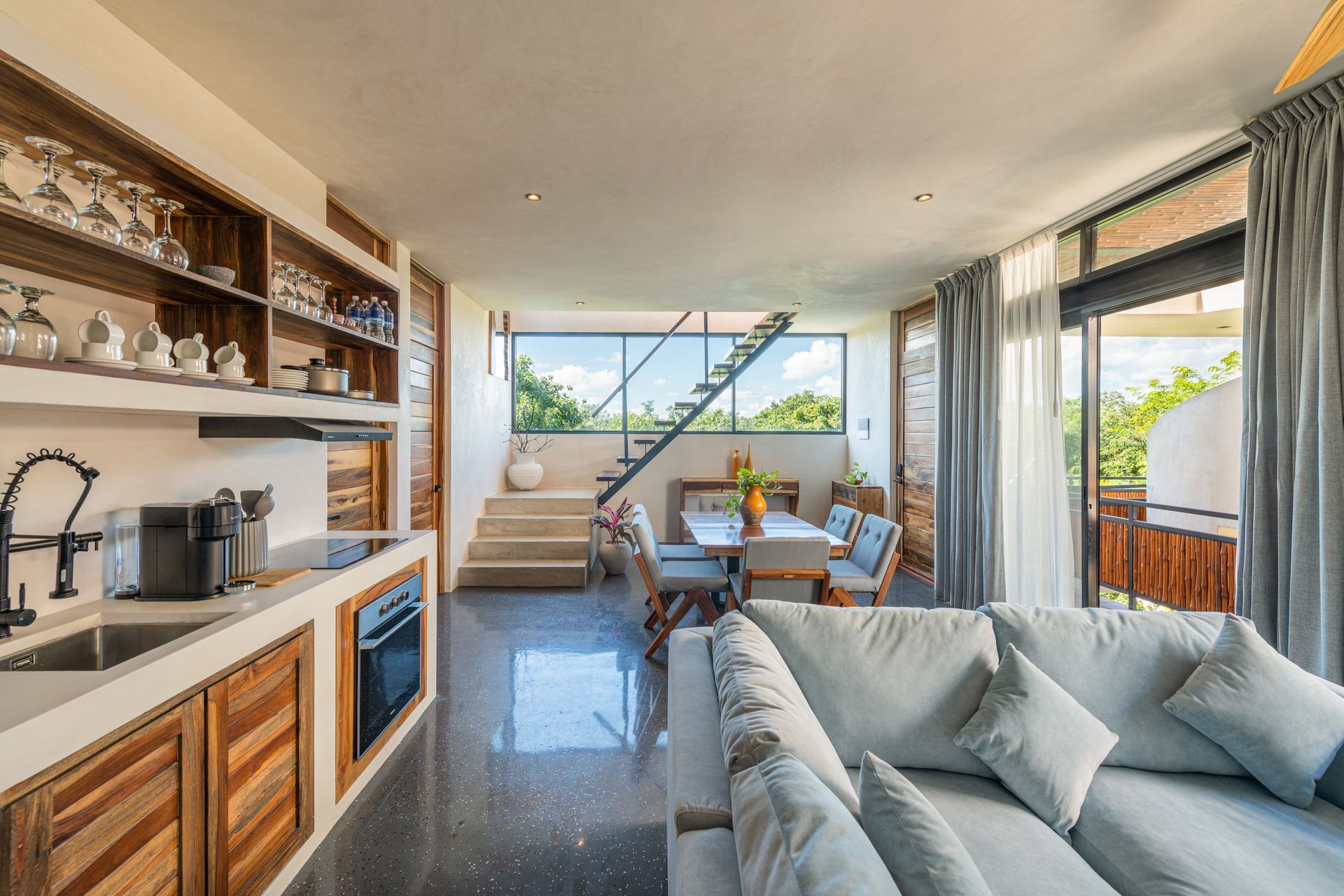 Main floor of penthouse unit at Irie Tulum
