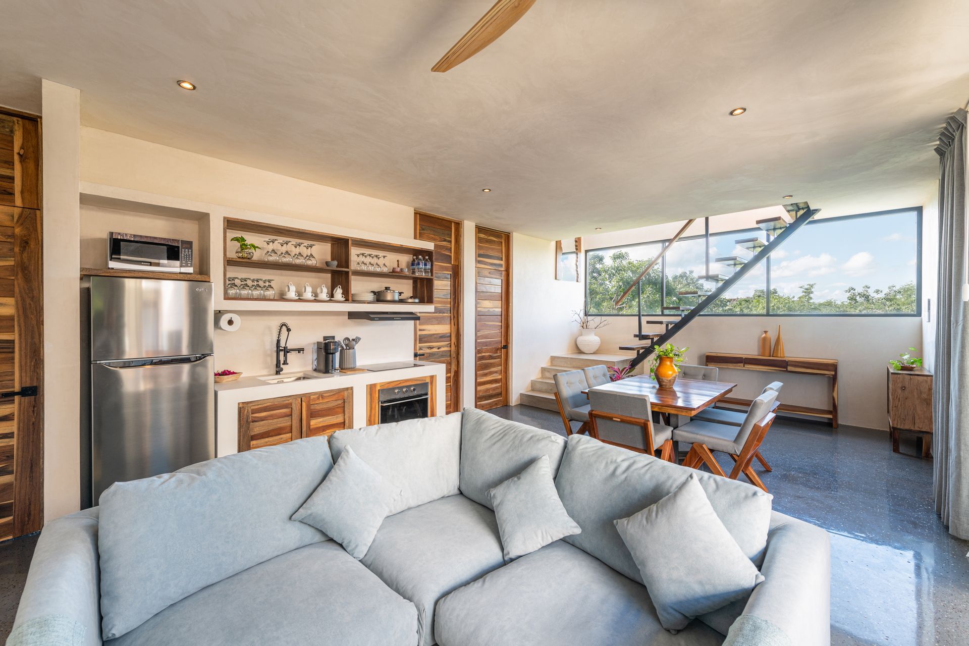 Main floor of penthouse unit at Irie Tulum