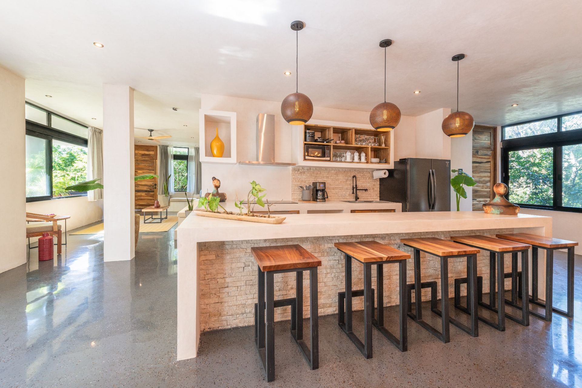 Kitchen area of Master Villa at Irie Tulum