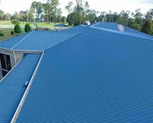 Blue Painted Roof — Roof Restoration in Dundowran, QLD
